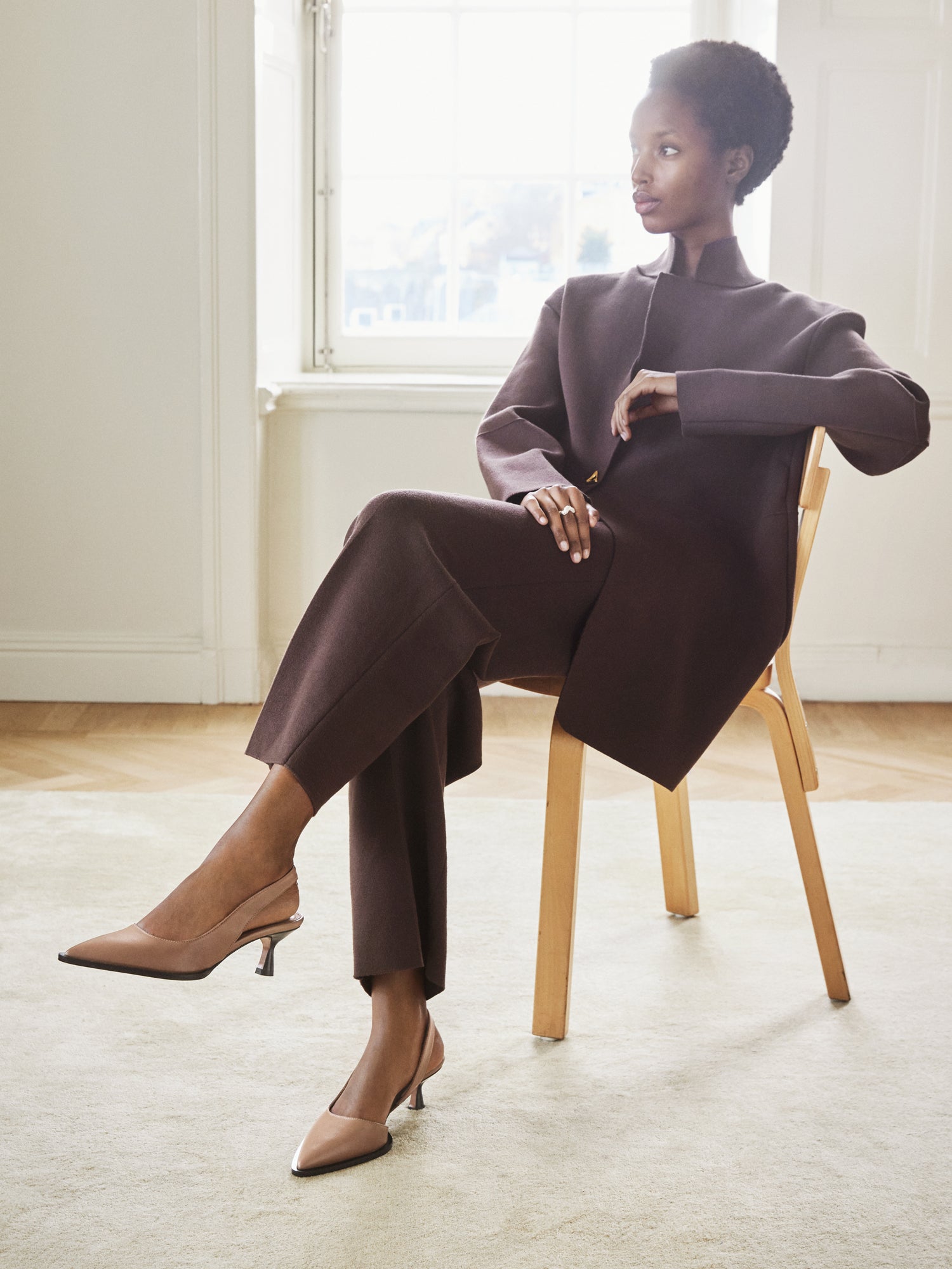 Desana Hazelnut Nappa Slingbacks